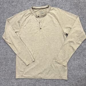 Sitka Shirt Mens Medium Tan Insect Shield Long Sleeve Henley Performance Outdoor